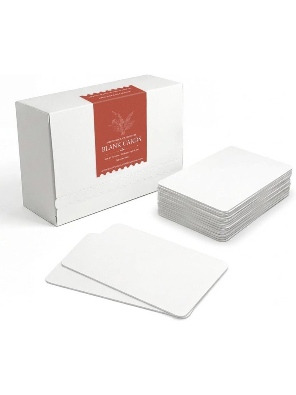 300 Heavyweight White Kraft Index Cards 4x2.3” - Rounded Flashcards for Study